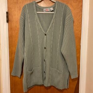 Vintage EVE Ltd Button Front Cardigan Sweater Sz 22W Light Green